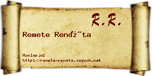Remete Renáta névjegykártya